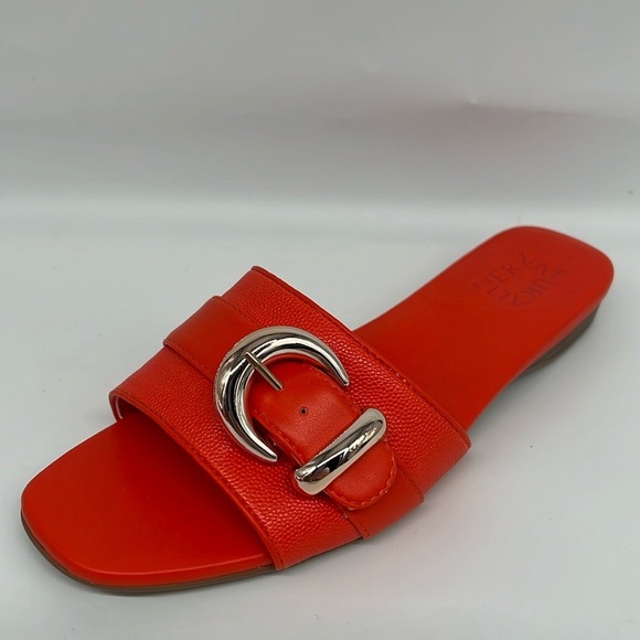 Naturalizer Orange Santiago Slide Sandals Sparkle Rhinestone Buckle Open Toe 6.5 - Picture 2 of 13